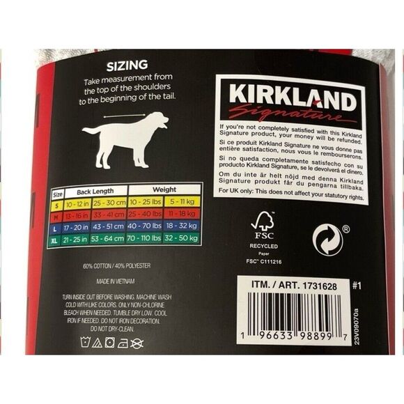 Costco Kirkland Signature Pet Logo Hoodie Gray Size M Dog 13"-16"Back/ 25-40 lbs - Picture 6 of 8